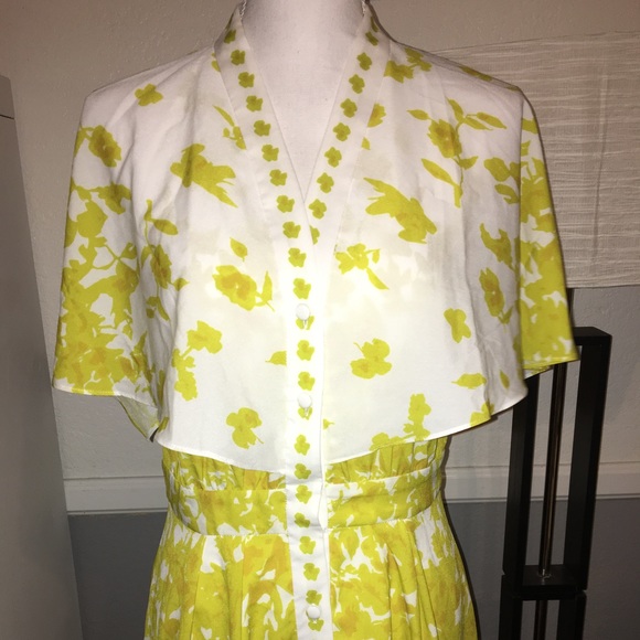 Yellow White Folk Boho Floral Long Maxi Dress - Picture 8 of 8